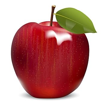 Beautiful red apple with leaf